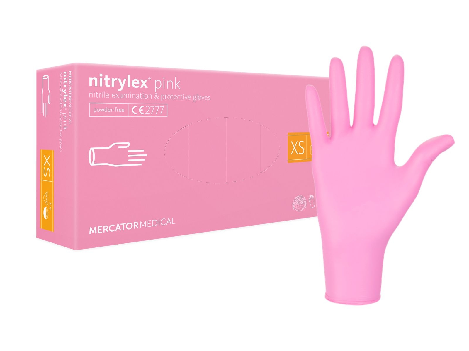 Rękawice Nitrylex Pink XS Mercator Bezpud A100